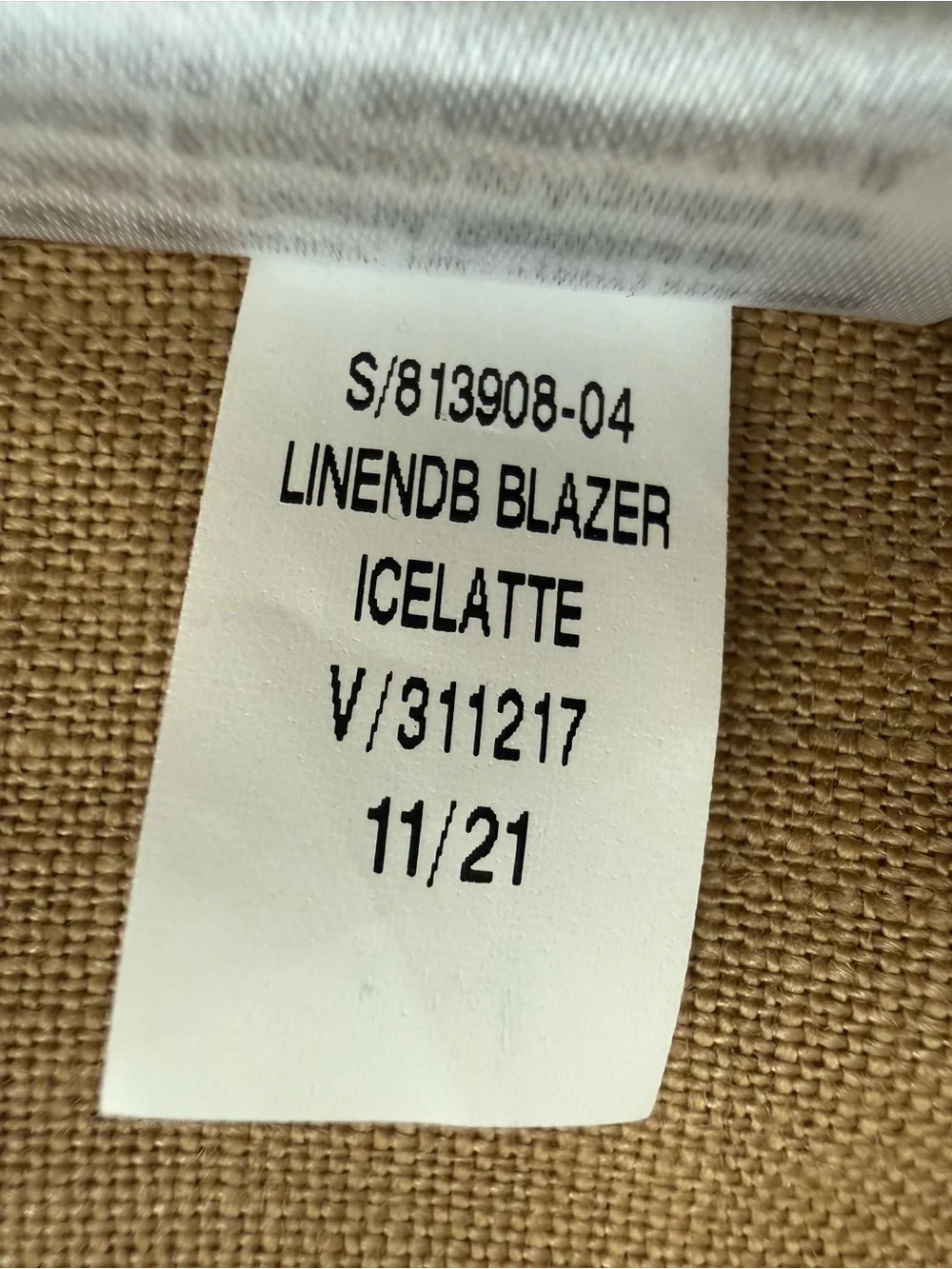Banana Republic Linen Double Breasted Blazer Iced Latte Tan Size 18